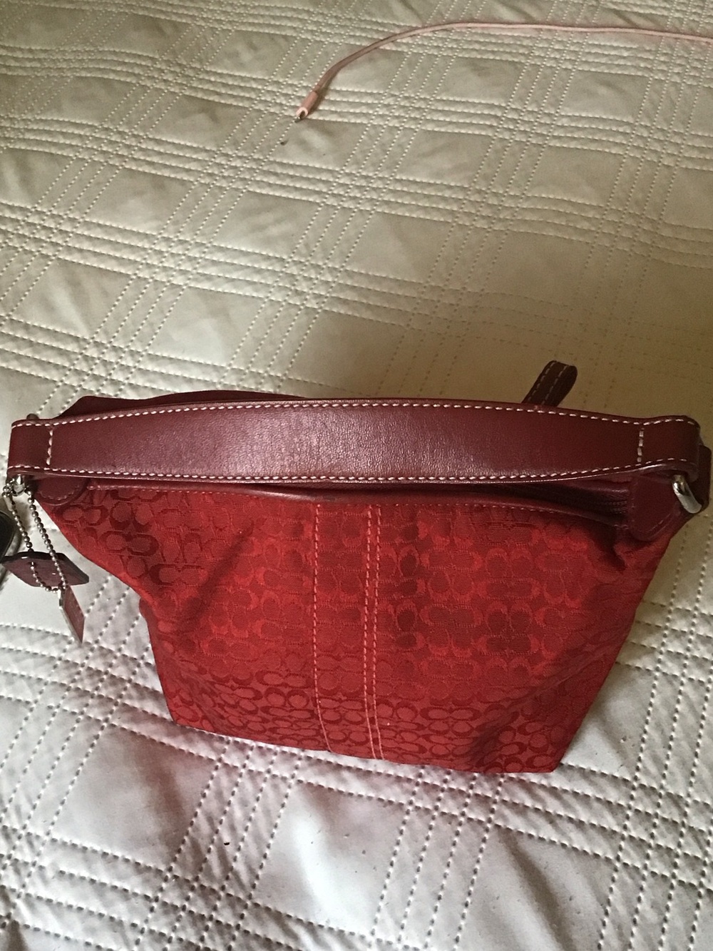 Coach mini bags Classic Red Signature-Print Women's Pouch - Unbranded